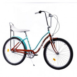 Bicicleta Pegas Strada 2, 26 inch, cadru aluminiu, maro/verde - Img 7