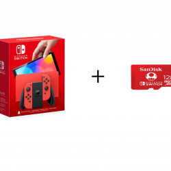 Bundle Consola Nintendo Switch OLED Mario Red Edition + Card de memorie SanDisk micro SDXC pentru Nintendo Switch
