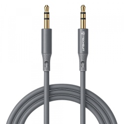 Cablu Audio 3.5mm - 3.5mm Techsuit AC3 SoundFlex, 1m, Gri