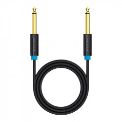 Cablu audio 6,35 mm TS de tip masculin la tata 1m Vention BAABF negru