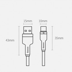 Cablu Baseus Cafule Series Metal Data USB - USB Typ C 66W, 2m white (CAKF000202) - Img 2