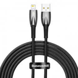 Cablu Baseus Glimmer Series cu incarcare rapida USB - Lightning 480Mb/s 2.4A 2m negru