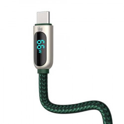 Cablu cu afisare Baseus USB la tip C, 66 W, 1 m (verde) - Img 5