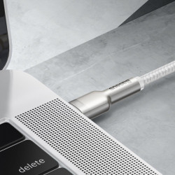 Cablu de date Baseus Cafule Metal USB Tip C - USB Tip C 100 W (20 V / 5 A) 2 m alb (CATJK-D02) - Img 5