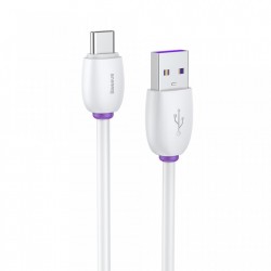 Cablu de date si incarcare , Baseus Purple Ring HW Quick Charger Usb la USB Type C 40W 1m Alb - Img 3
