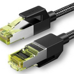 Cablu Ethernet RJ45 UGREEN NW150 Cat 7 F/FTP Braid 1,5 m (negru)