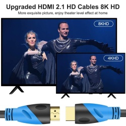 Cablu HDMI 2.0 4K/60Hz de 10 Metri (Viteză 18Gbps), Conectori Platiți cu Aur, Suport Ethernet, ARC și Video 3D, Compatibil PlayStation, PC, HDTV - Img 2
