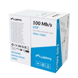 Cablu LAN 100 Mb/s 100 m solid CCA gri