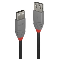 Cablu Lindy 0.5m USB 2.0 Type A Ext Anth - Img 4