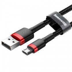 Cablu micro USB QC3.0 2.4A 1M, BASEUS Cafule Durable Nylon, negru + rosu - Img 7
