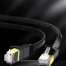 Cablu plat Ugreen Cablu de rețea Internet Ethernet RJ45 Cat 7 STP LAN 10 Gbps 10 m Negru (NW106 11265) - Img 3
