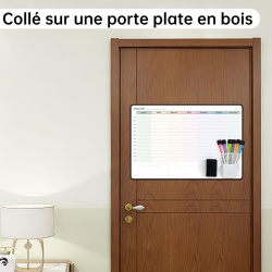 Calendar / Planificator Săptămânal Adeziv pentru Perete Tableau Blanc, Limba Franceză, Dimensiune 42 x 28 cm, cu Accesorii Incluse - Img 3