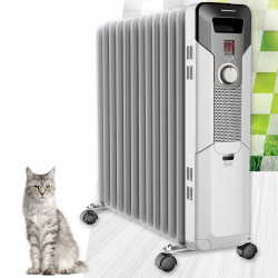 Calorifer electric cu ulei Heinner HOH-Y13S, 2500 W, 13 elementi, protectie supraincalzire, termostat reglabil, alb