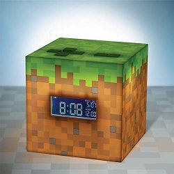 Ceas Deșteptător / Alarmă Paladone Minecraft cu Sunete Oficiale din Joc și Lumină de Noapte, Culoare Verde (Green) - Img 2
