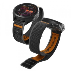 Curea Spigen Athlex Air 2 pentru Garmin Watch Venu / Forerunner Series, 22mm, Neagra Portocalie AMP11425