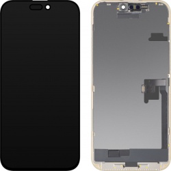 Display cu Touchscreen MP compatibil cu Apple iPhone 16 Pro Max, cu Rama, Versiune OLED FHD Diagnostic, Negru, Swap