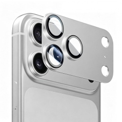 Folie de protectie Camera Spate Blueo Integrated Metal pentru Apple iPhone 17 Pro, Sticla Securizata, Argintie