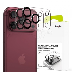 Folie de protectie Camera Spate Ringke pentru Apple iPhone 18 Pro, Sticla Securizata, Set 2 bucati, Transparenta