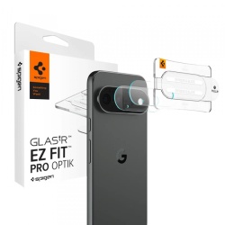 Folie de protectie Camera Spate Spigen GlastR EZ FIT Optik Pro pentru Google Pixel 11 Pro XL, Sticla Securizata, Set 2 bucati, Neagra AGL11489