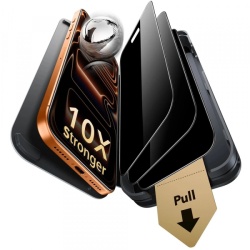 Folie de protectie Ecran Privacy ESR Armorite Pro UltraFit pentru Apple iPhone 18 Pro, Sticla Securizata, Full Glue, Set 3 bucati