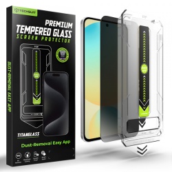 Folie de protectie Ecran Privacy Techsuit TitanGlass CrystalHD pentru Samsung Galaxy A56 A566 / S24 FE S721, Sticla Securizata, Full Glue
