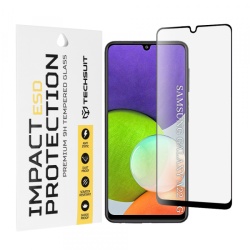 Folie de protectie Techsuit pentru Samsung Galaxy A22 A225, Sticla Securizata, Neagra
