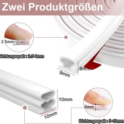 Garnitură Adezivă Autocolantă pentru Uși și Ferestre Typec Home, Profil D, Din TPE Gros, Hidroizolantă, Fonoizolantă, Compatibilă Fante 2.5 - 5 mm, Lungime 12 metri, Culoare Alb - Img 3