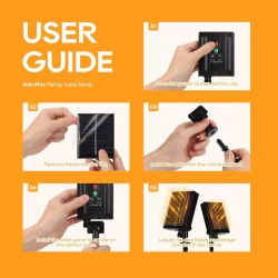 Ghirlandă Luminoasă Solară de Exterior Aisutha (Lungime 6m + 2m, 16 Becuri cu LED-uri, Lumină Alb Cald), Rezistentă la Intemperii IP65, 8 Moduri de Iluminare - Img 2
