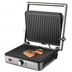 Grill electric Heinner SunsetGrill HEG-K2000SS, 2000W, Placi fixe cu invelis antiaderent, Dimensiuni placi: 30 X 24.9 cm, Temperatura reglabila, Maner rece, Deschidere 180˚, Indicatoare luminoase „ON” și „gata de folosire”, Tava colectare ulei - Img 2