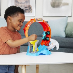 HOT WHEELS MONSTER TRUCKS PISTA SPIRALA IZBIREA RECHINULUI CU 1 MASINUTA MEGA WREX INCLUSA - Img 3