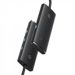 Hub 4 in 1 Baseus Lite Series USB la 4x USB 3.0, 1 m (negru) - Img 2