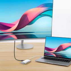 HUB multifunctional din seria Baseus Lite USB tip C - 2 x USB 3.0 / USB tip C PD / HDMI 1,4 / SD / TF alb (WKQX050102) - Img 3