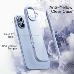 Husa de protectie JETech compatibila cu iPhone 17, protectie antisoc, spate rezistent si margini flexibile, Fog Blue / Albastru Ceata - Img 4