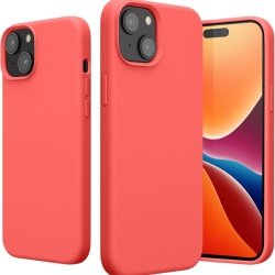 Husă de Protecție pentru Apple iPhone 15 din Silicon TPU Flexibil Anti-Șoc, Margini Înălțate pentru Ecran și Cameră, Suprafață Mată Anti-Alunecare, Compatibilă Încărcare Wireless, Coral Fluorescent - Img 3