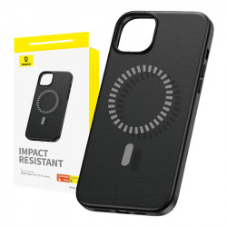 Husa magnetica pentru telefon pentru iPhone 15 ProMax Baseus Fauxther Series (negru)
