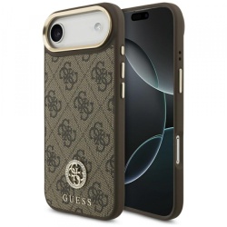 Husa MagSafe pentru Apple iPhone 17 Air, Guess, 4G Strass Logo, Maro