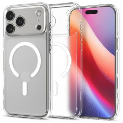 Husa MagSafe pentru Apple iPhone 17 Pro, Spigen, Ultra Hybrid, Alba Satinata
