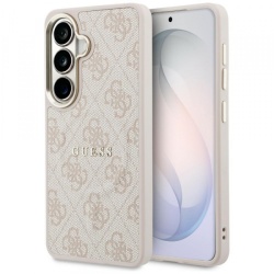 Husa MagSafe pentru Samsung Galaxy S26 Plus S947, Guess, 4G Embossed Ring, Roz
