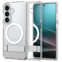 Husa MagSafe pentru Samsung Galaxy S26 S942, Spigen, Ultra Hybrid S, Transparenta Alba ACS11061