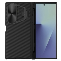 Husa MagSafe pentru Samsung Galaxy Z Fold7 F966, Nillkin, CamShield Prop with Metal Lens Cover and S-Pen Holder, Neagra