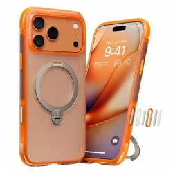 Husa pentru Apple iPhone 17 Pro Max, Torras, Ostand Spin Air, Portocalie