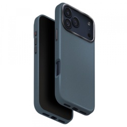 Husa pentru Apple iPhone 17 Pro Max, UNIQ, Lyden Leatherette, Albastra
