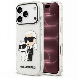 Husa pentru Apple iPhone 18 Pro Max / 17 Pro Max, Karl Lagerfeld, IML Glitter Karl and Choupette NFT, Transparenta