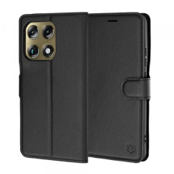 Husa pentru Motorola Edge 70 Ultra / Signature, Techsuit, Leather Folio, Neagra