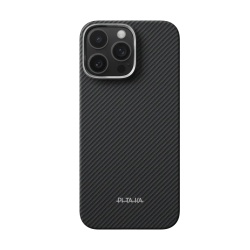 Husa Pitaka pentru iPhone 16 Pro, Ultra-Slim Case PitaTap™, Negru/Gri