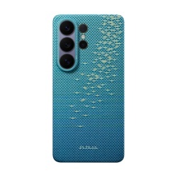 Husa Pitaka pentru Samsung Galaxy S26 Ultra, Glints of Gold, Edge, Albastru