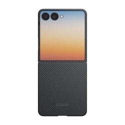 Husa Pitaka pentru Samsung Galaxy Z Flip8, Ultra-Slim Case Classic, Negru/Gri