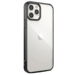 Husa Premium Ringke Fusion X Compatibila Cu iPhone 12 Pro Max, Transparenta Cu Rama Fumurie - Img 2