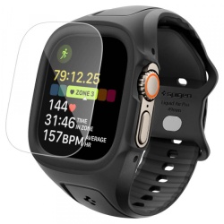 Husa Spigen Liquid Air Pro with Screen Protector pentru Apple Watch Ultra Series, Neagra Mata ACS11416