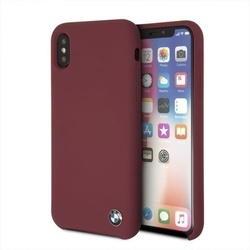 Husa telefon din piele ecologica , perforata , tip bumper , Bmw pentru Apple iPhone X/Xs , rosu